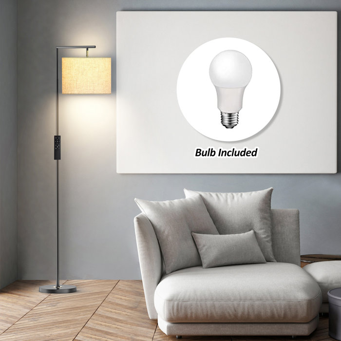 Ebern Designs Nylene 64" Arc/Arched Floor Lamp with Remote Control and Bulb Included & Reviews